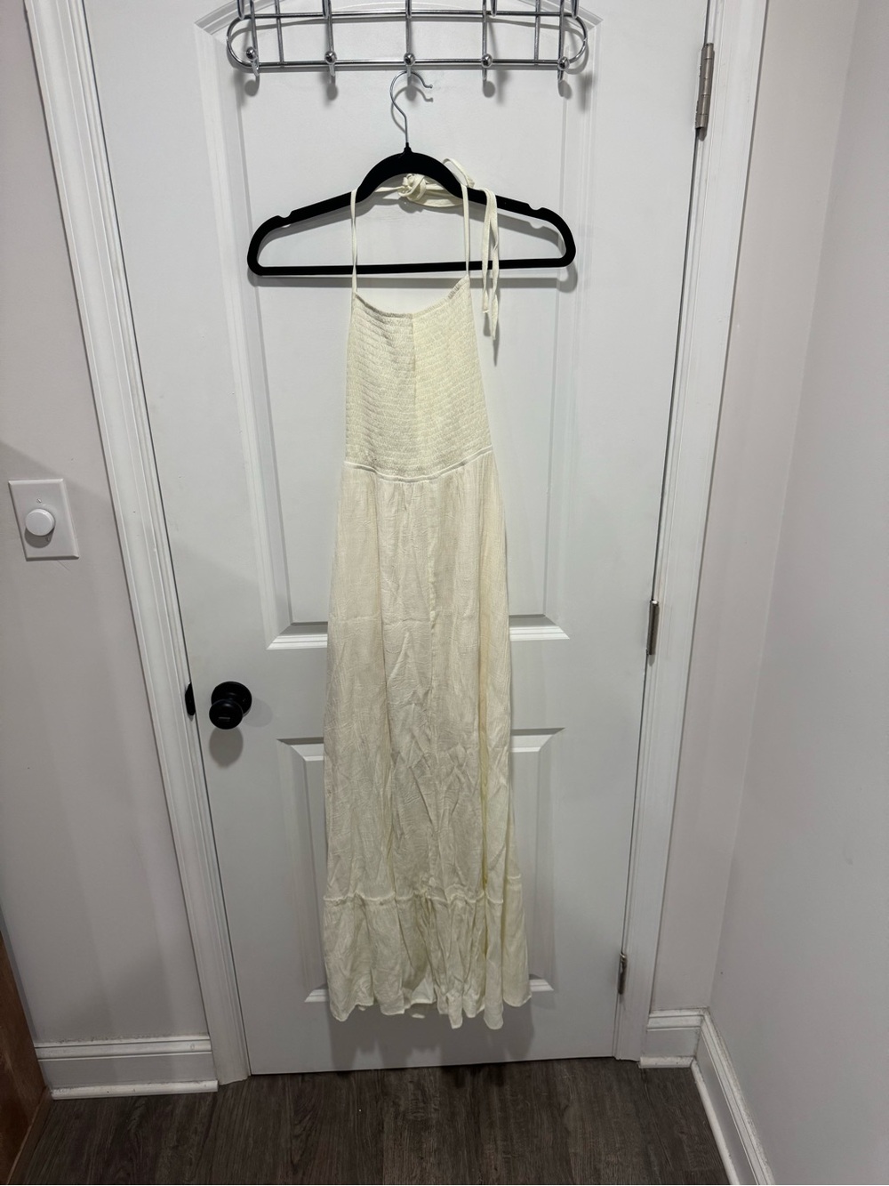 HYFVE Cream Maxi Halter Dress